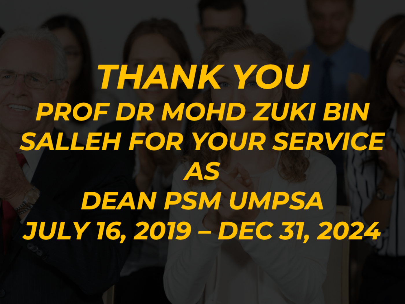 Thank You Prof. Dr. Mohd Zuki Salleh for Your Excellent Service During Your Tenure as Dean at the Centre for Mathematical Sciences UMPSA from 2019 to 2024